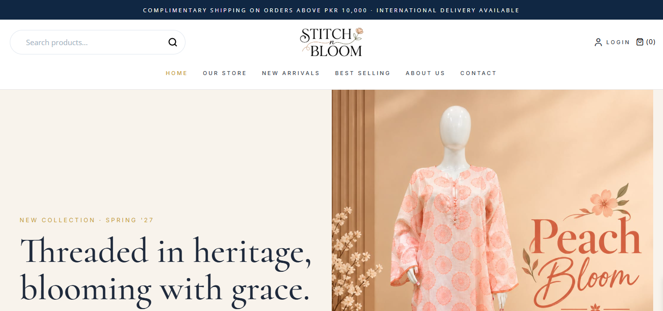 StitchNBloom WooCommerce store built by WooDigitals